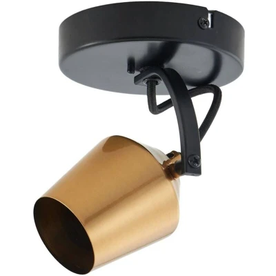 Image of Lindby downlight Sylveria, 1.flg., black/gold, iron
