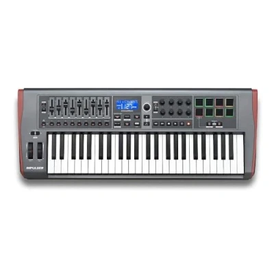 Image of Novation Impulse 49 Keys USB bus powered MIDI Controller keyboard Robust, ultra responsive, full size piano with aftertouch and velocity sensitive pads works on Mac or Windows