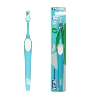 Image of TePe Supreme Toothbrush, Soft, 1pc, efficient Cleaning with Two Level filaments, Soft Bristle Toothbrush for Adults
