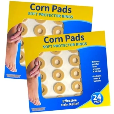 Image of 48 x Corn Pads Round Foam Cushion Adhesive Protective Ring Plasters Pain Relief