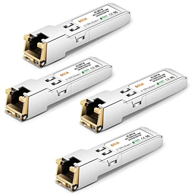 Image of 6COMGIGA 1.25G SFP T Transceiver, 1000Base RJ45 Copper Module SFP, for Cisco GLC T/SFP GE T, Ubiquiti, Netgear, D Link, Supermicro, TP Meraki, up to 100m [4 Pack]