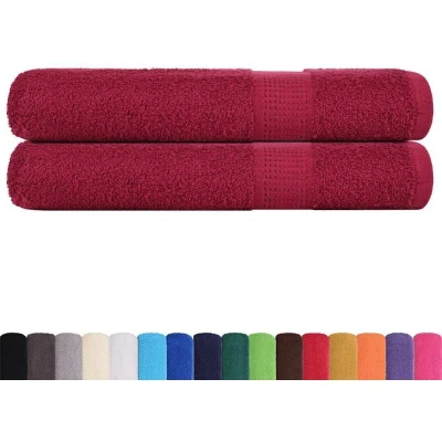 Image of vidaXL Sauna Towels 2 pcs Bordeaux 80x200 cm 360 gsm 100% Cotton