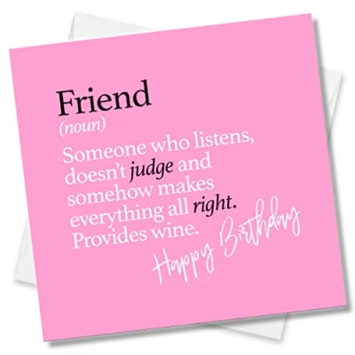 Image of Punkcards Birthday for Friend Female &#039;Friend (noun) Someone who listens&#039; Special Card Best