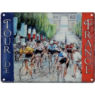 Image of Tour de France Finish Nostalgic Vintage Retro Advertising Enamel Metal Sign Tin Wall Plaque 200mm x 150mm