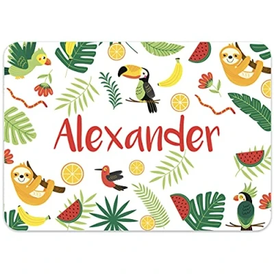 Image of Paper Themes Personalised Placemat for Kids (Tropical Animals)