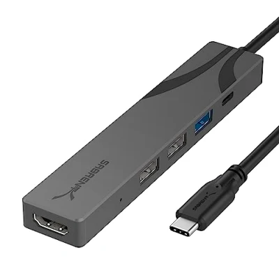 Image of SABRENT USB C Hub Multi Port Power Docking Station with 4K HDMI Out, 3 Type A + Extension for PC, Laptop, iMac, MacBook (HB SHPU)