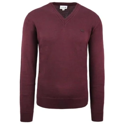 Image of Lacoste Wool Mens Burgundy Sweater Size X Large