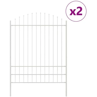 Image of vidaXL Garden Fence with Hoop Top White 3,4x2 m Steel