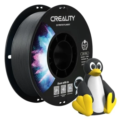 Image of Creality Official TPU Filament 1.75mm, Black Tougher and Stronger 3D Printer, Less Tangle Dimensional Accuracy +/ 0.03mm 1kg/Roll(2.2lbs) Fit for Most FDM Printers