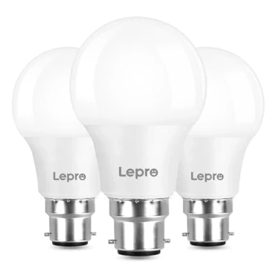 Image of Lepro Bayonet Light Bulb, 60W Equivalent, Warm White 2700K, 8.5W 806lm B22 LED BC A60 GLS Energy Saving Lightbulbs, Non dimmable, Pack of 3