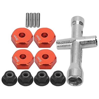 Image of RC Wheel Hex Adapter, 12mm 1/10 Car Truck Adapter+Non Slip Nut+Bolt+Cross Wrench Model Toy Part(Red)