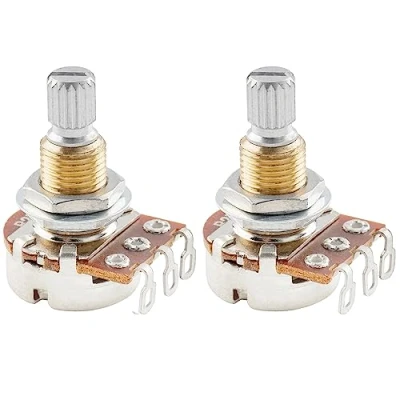 Image of Musiclily Pro Brass Thread Mini Metric Sized Control Pots B25K Linear Taper Potentiometers for Guitar (Set of 2)