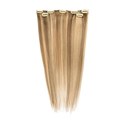 Image of American Dream Human Hair Clip In Extension Set, 18/45 cm/40 g, 18/22 Ash Blonde/Beach Blonde, 3 Piece