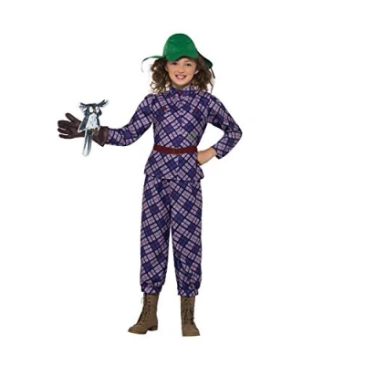Image of Girls Official Deluxe Awful Auntie Aunty David Walliams World Book Day Week TV Film Fancy Dress Costume Outfit 4 14 Years (4 6 years)