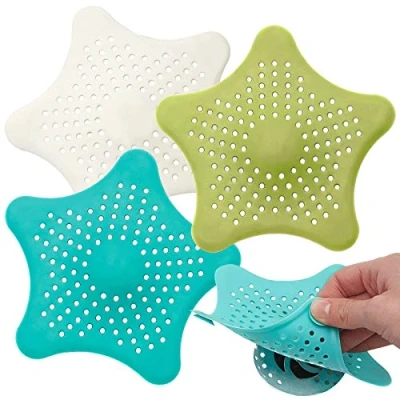 Image of Burwells Drain Sink Plughole Covers Set Of 3 Stars Prevent Blocked Drains From Food &amp; Hair Blockages