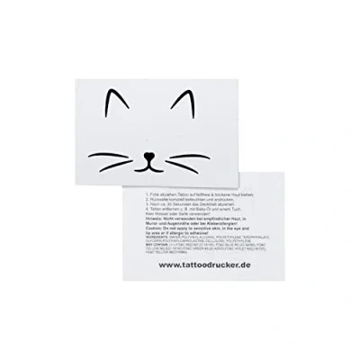 Image of 1 x Cats Outline Tattoo Kitty Motif in Black Temporary Body (1)