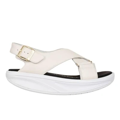 Image of MBT RIN Women&#039;s Leather Sandals. Lightweight and Comfortable Casual Spring Summer Footwear Physiological for Comfort Stability. Modern Style Sports Grey Color
