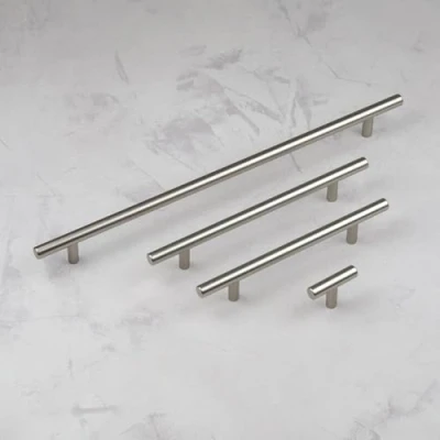 Image of 160mm Brushed Nickel Bar Cabinet Handle Cupboard Door Drawer Pull