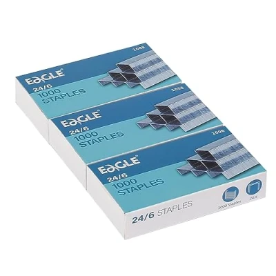 Image of Eagle staples, #24/6 1000/box, 3 pack, 3000 pcs in total