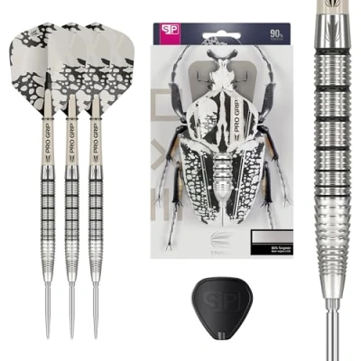 Image of TARGET Darts EXO Edition 90% Tungsten Steel Tip Set 22g Barrel SP02 Dart Sets, Swiss Point with Pro Grip Shafts and No.6 Flights, SP Tool Included