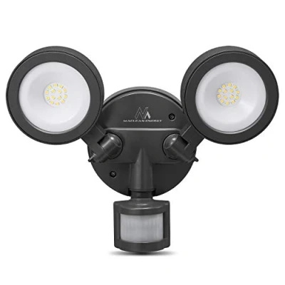Image of Maclean Energy MCE368 LED Wall Lamp with PIR Sensor PC + ALU, 20W (1900lm) Neutral White 4000K IP65 Gray
