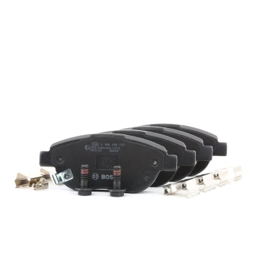 Image of BP1068, E190R011199011 Brake pad set BOSCH 0 986 494 157 VAUXHALL: Corsa Mk3, FIAT: 500L, OPEL: D Hatchback