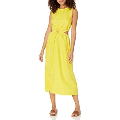Image of The Drop Women&#039;s Sade Linen Cutout Midi, Memon, M