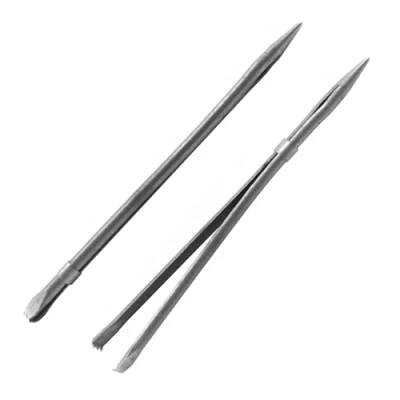 Image of ALLCLEAN 2Pcs Sewing Leather Needle Manual Lacing Threading Single Prong Steel LeatherCraft Tool Handmade Needles for Hand Stitching Stainless