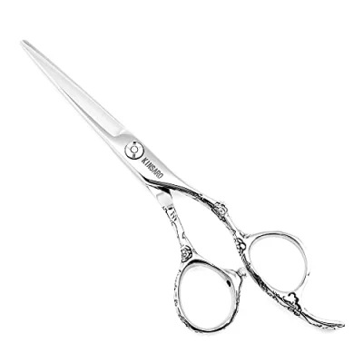 Image of KINSARO Hair Scissors 5.5 Inch Professional Shears Cutting Haircut Sharp Barber 440C Hairdresser Rose handle