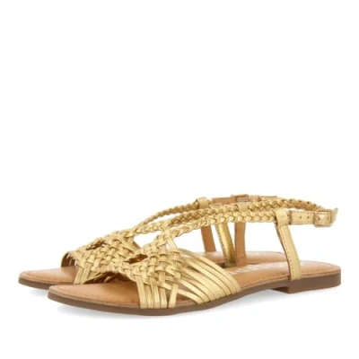 Image of GIOSEPPO Women&#039;s aidone Flat Sandal, Dark Gold, 4 UK