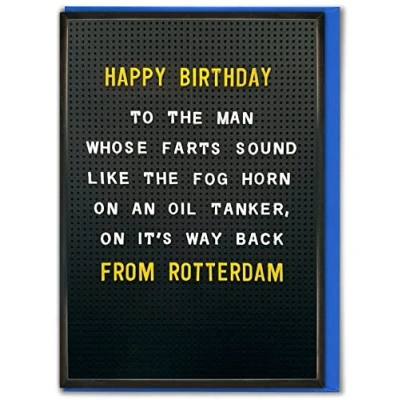 Image of Brainbox Candy Funny Birthday Card &#039;Fog Horn Farts&#039; Hilarious Cards For Him Her Cheeky Humour Men Women Friends Mates