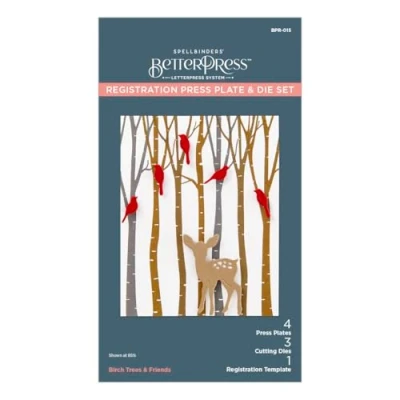 Image of Spellbinders BetterPress Press Plate &amp; Die Set Birch Trees Registration