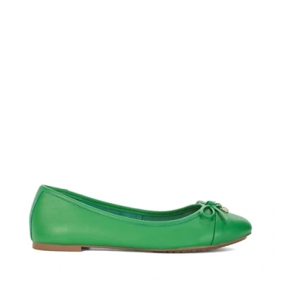 Image of Dune London Womens Ladies Hallo Charm Detail Ballet Shoes Green Size UK 3