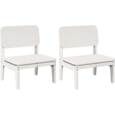 Image of vidaXL Garden Chairs 2 pcs White 60x52.5x72 cm Solid Wood Pine