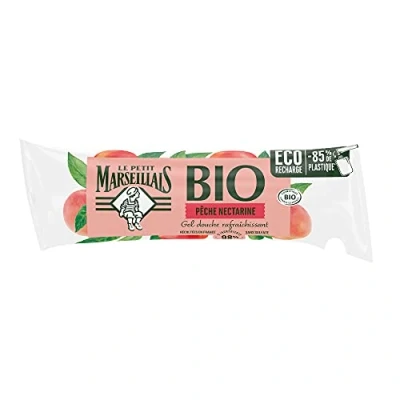Image of Le Petit Marseillais Refreshing Shower Gel Peach Nectarine Eco Refill Organic 250ml