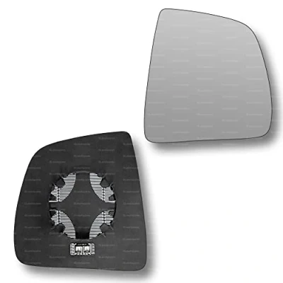 Image of Less4spares Replacement Wing Mirror Glass Right Compatible with Vauxhall Combo 2012 2018 CLIP ON Driver Off side Heated Convex
