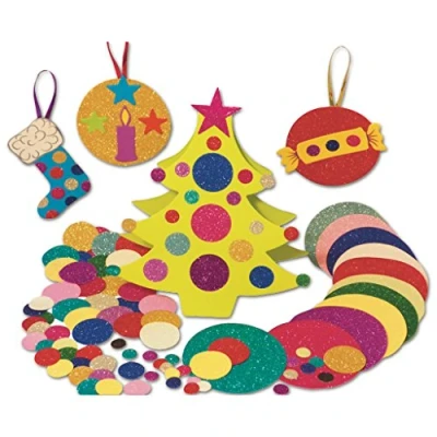 Image of Springboard Pre Cut Glitter Mosaic Circles Paper Kits for Children Arts and Crafts Kids Assorted Colours Sizes Pack of 3000