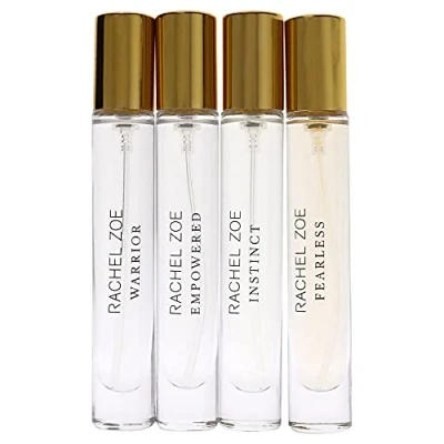 Image of Rachel Zoe Discovery Set Of 4 Eau De Parfum Sprays, 0.34 Oz Empowered, Fearless, Instinct, And Warrior Perfectly Balanced Feminine Perfume For Women Lasting Signature Designer Scent