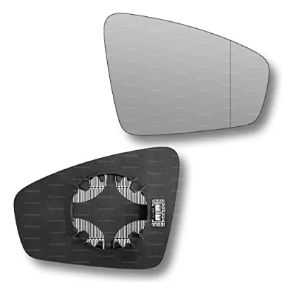 Image of Less4spares Replacement Wing Mirror Glass Right Compatible with VW Tiguan 2016 2022 CLIP ON Driver Off side Heated Blind Spot
