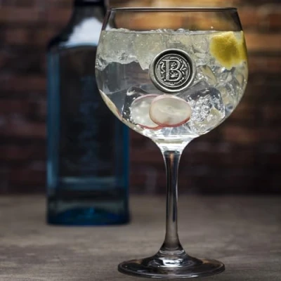 Image of English Pewter Company Personalised Gin Glass with Your Choice of Initial Unique Gift for Men or Women, Birthdays, Anniversaries (B) [MON302]