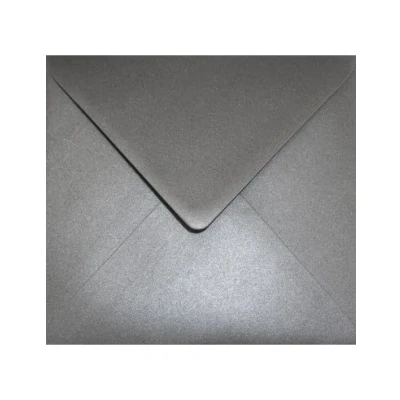 Image of Netuno 100 Square Pearlescent Grey envelopes K4 153x153mm 6x6″ 120gsm Aster Metallic gummed Pointed Flap no Window for Wedding Invitations Greeting Cards Christmas Birthday Money invites RSVP