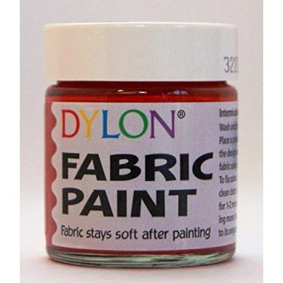 Image of Dylon 25ml Jars Fabric Clothes T Shirt Permanent Soft Dye Paints Choose Colours (Red)