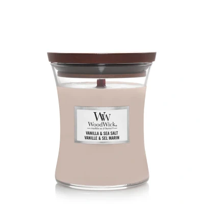 Image of WoodWick Scented Candle Medium Vanilla &amp; Sea Salt 11 cm / ø 10