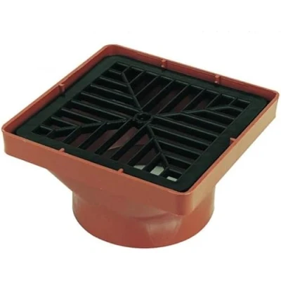 Image of 110MM Orange Underground Pipe Fittings, Push Fit Fittings Square Hopper with Grid