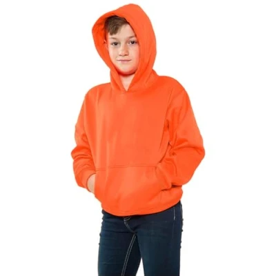 Image of A2Z 4 Kids Girls Boys Plain And Tie Dye Print Sweatshirt Pullover Sweat Hoodie Neon Orange 9 10