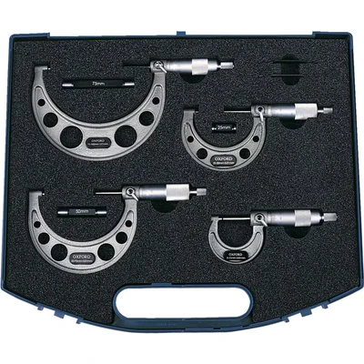 Image of Oxford 0 100mm 4 Piece External Micrometer Set