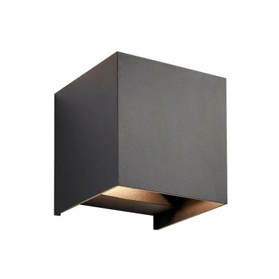 Image of Glover CCT LED Outdoor Up Down Wall Lamp Matt Black Paint &amp; Clear Glass 3000/4000/6000K IP44