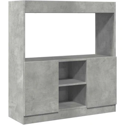 Image of vidaXL Highboard Sideboard Cabinet Concrete Grey 92x33x100 cm Engineered Wood, Ample Storage, Multi Room Use