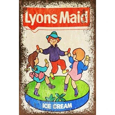 Image of New Vintage Retro Metal Tin Sign Lyons Maid Ice Cream Outdoor Garage Street &amp; Home Bar Club Retaurant Wall Decor Signs 12X8 Inch