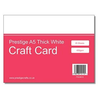 Image of Prestige A5 Thick White 400gsm Card for Crafting x 25 Sheets